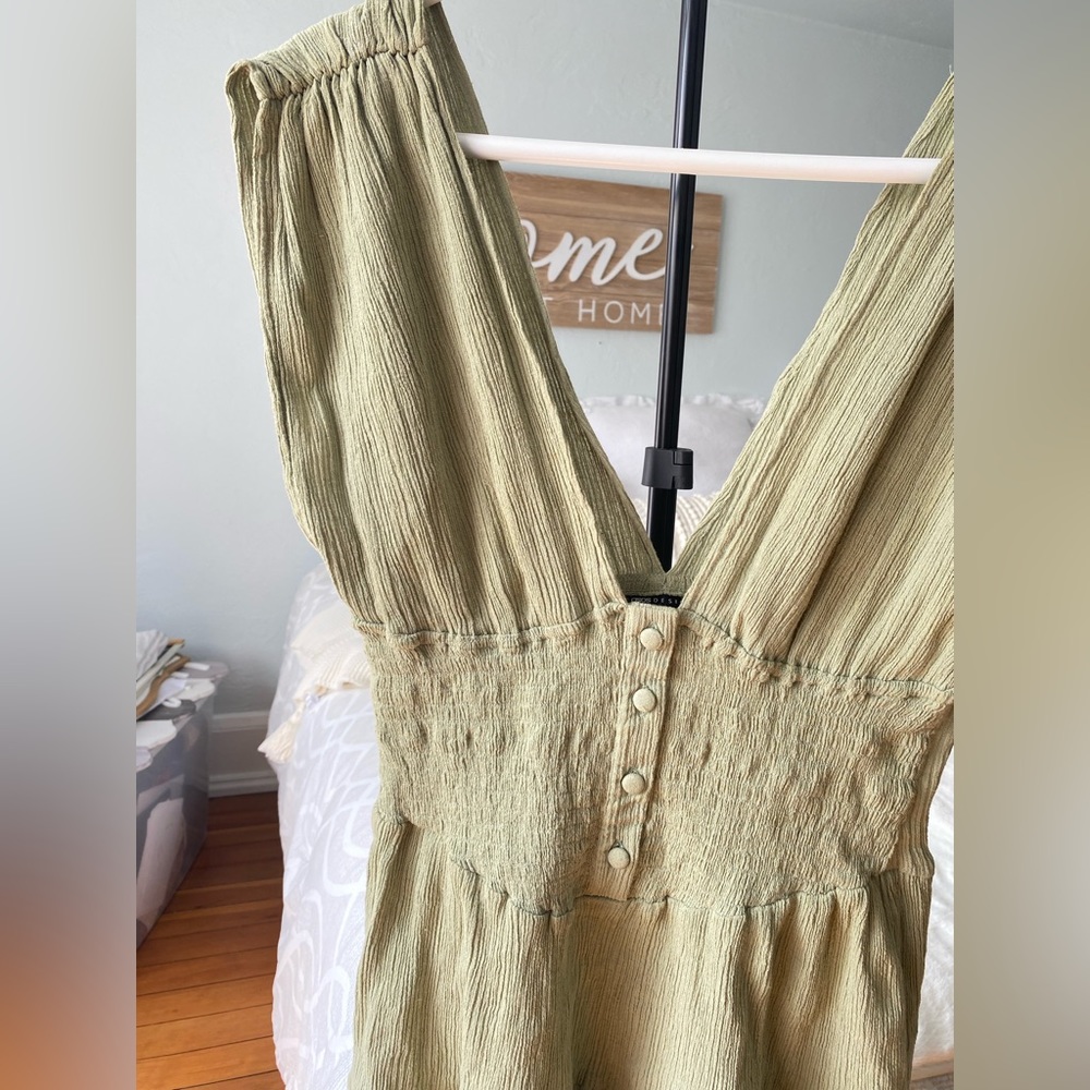ASOS sage‎ green summer corset style flowy dress size small - Picture 7 of 11